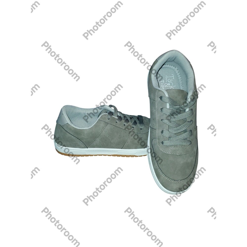 Tackle & Tides Gray/White Faux Vegan Suede Sneaker Shoe Mens 9M, 11M